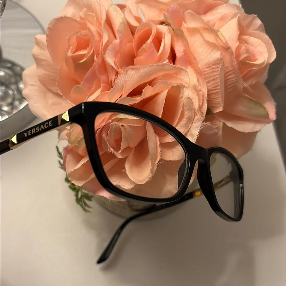 Versace Black and Gold Women's Glasses - Picture 2 of 5